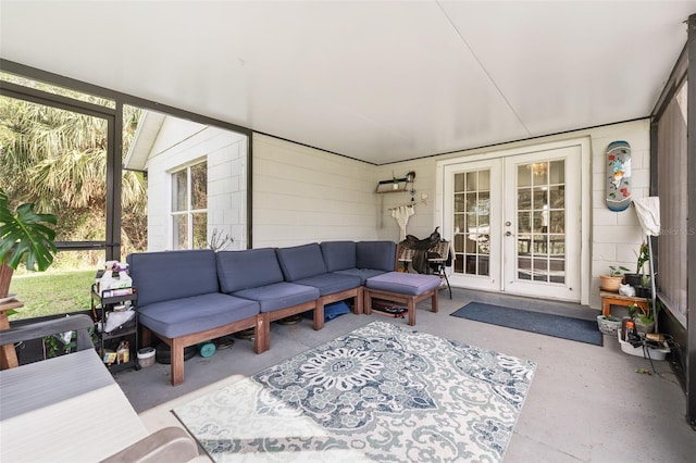 sunroom / solarium with french doors