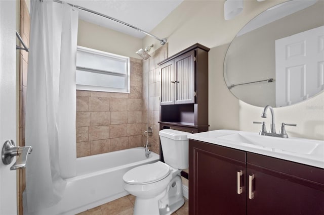 2108 Lemon St, Haines City, FL 33844 - bathroom featuring toilet, shower / tub combo, tile patterned floors, and vanity