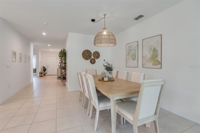 view of tiled dining space