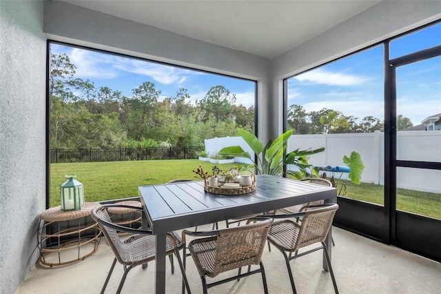 view of sunroom