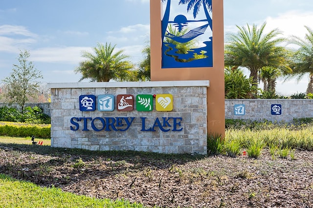 view of community sign