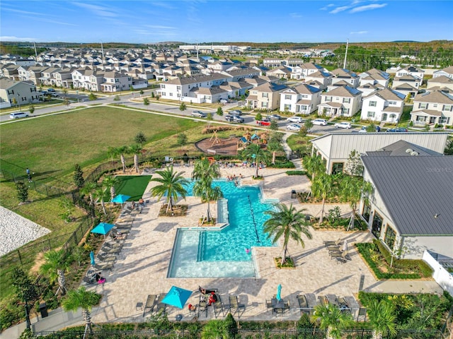 drone / aerial view featuring a residential view