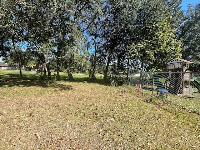 view of yard featuring a playground