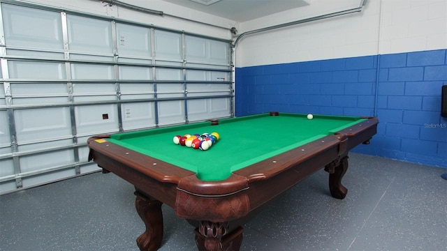 game room featuring pool table