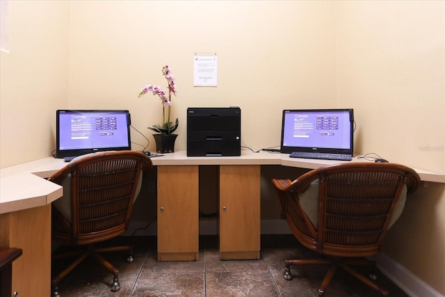 view of tiled office space