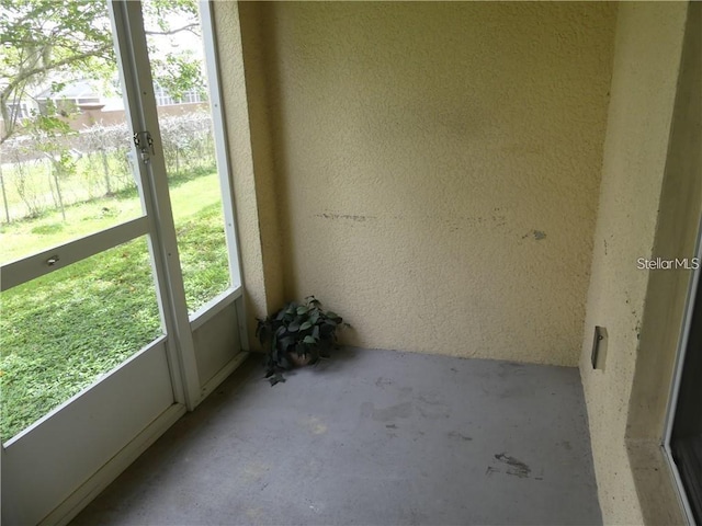 view of unfurnished sunroom