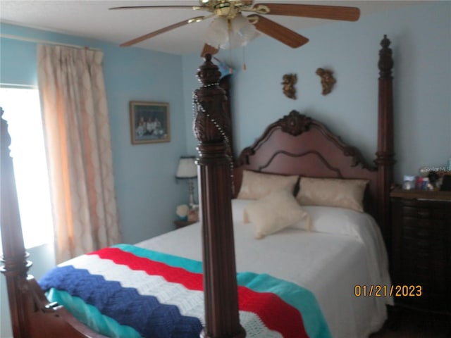 bedroom with ceiling fan