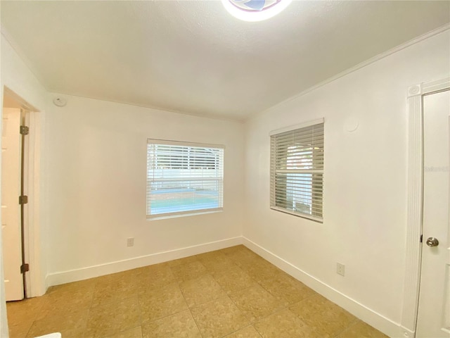 empty room with ornamental molding