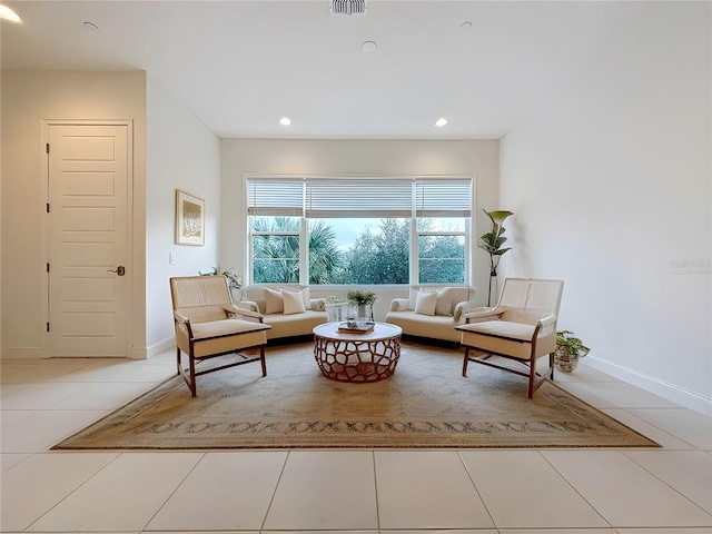 view of tiled living room