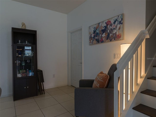 view of tiled living room