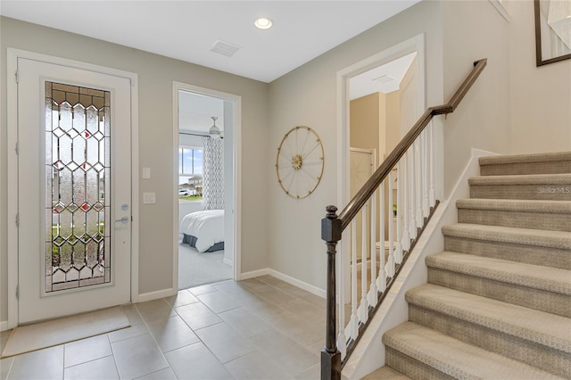 view of tiled entrance foyer