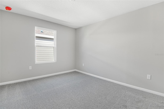 empty room with carpet and a textured ceiling