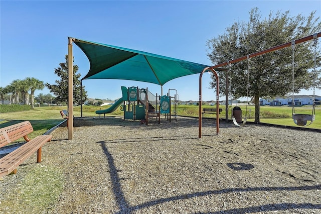 view of play area with a lawn