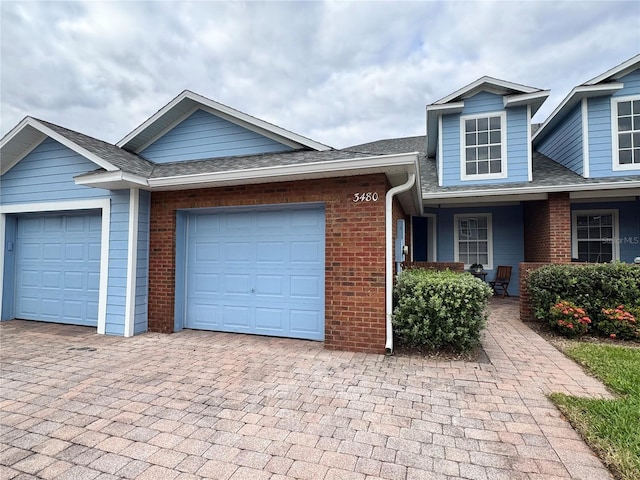 view of front of house with a garage