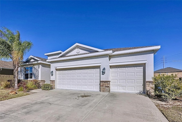 single story home featuring a garage