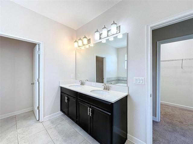 bathroom featuring vanity and tile patterned floors