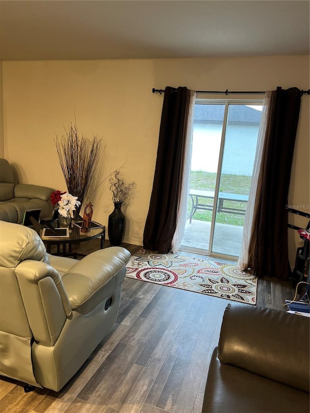 living room featuring hardwood / wood-style flooring