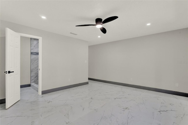 empty room featuring ceiling fan