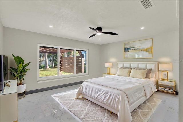 bedroom with ceiling fan