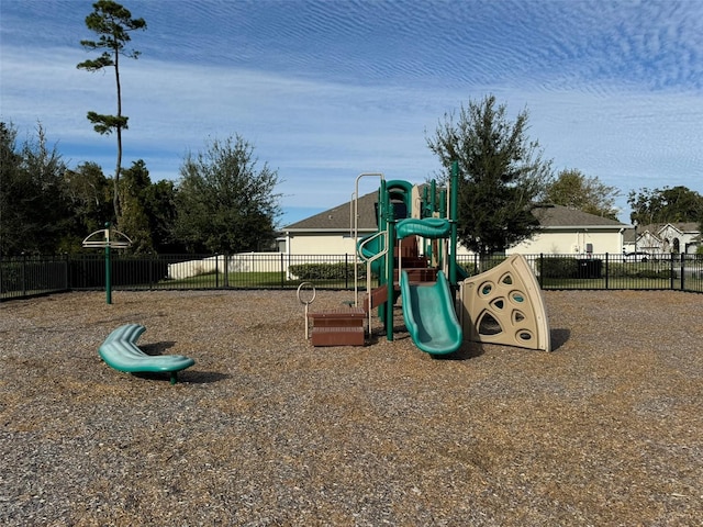 community play area featuring fence