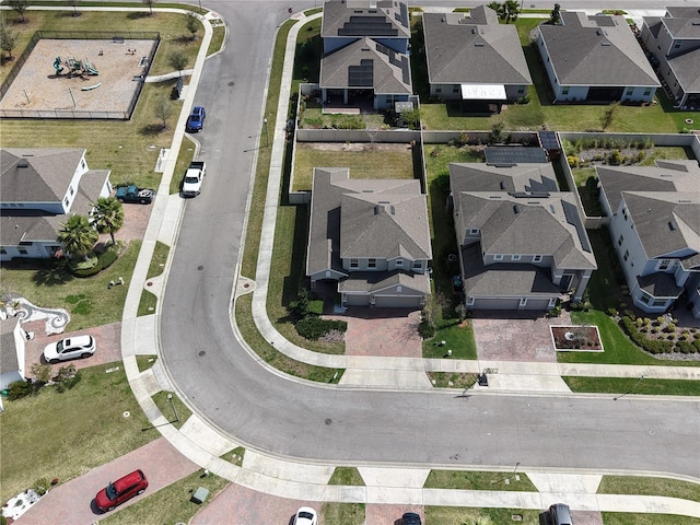 drone / aerial view with a residential view