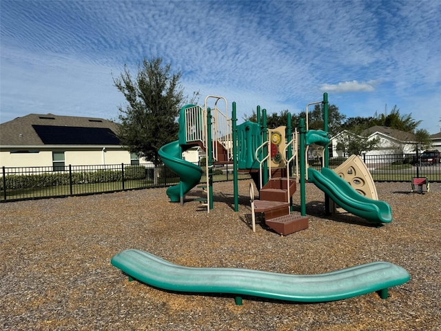 communal playground with fence