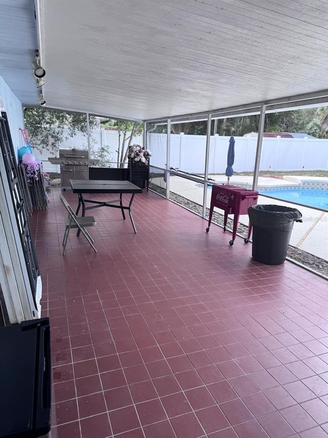 view of unfurnished sunroom