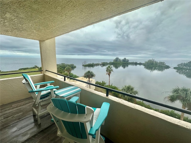 balcony with a water view