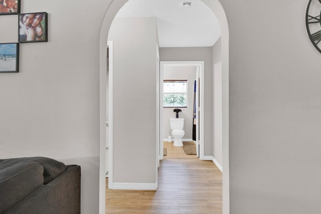 hallway featuring light hardwood / wood-style floors