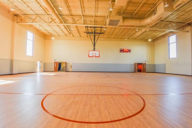 view of sport court with a wealth of natural light