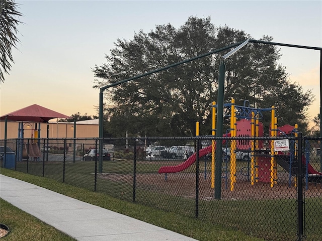 view of playground at dusk