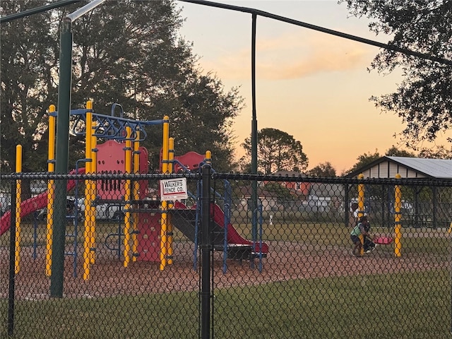 view of playground at dusk