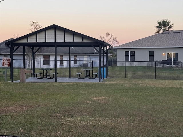 exterior space featuring a yard