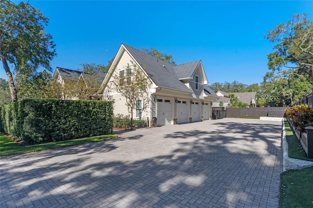 view of home's exterior featuring a garage