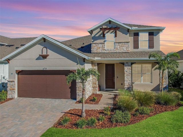 view of front of home featuring a garage