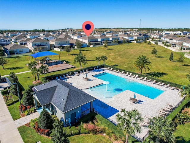 view of pool featuring a patio