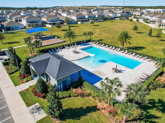 view of pool featuring a patio