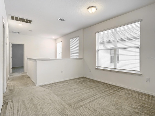 empty room featuring light colored carpet and a healthy amount of sunlight