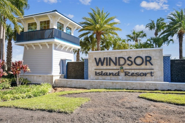 view of community sign