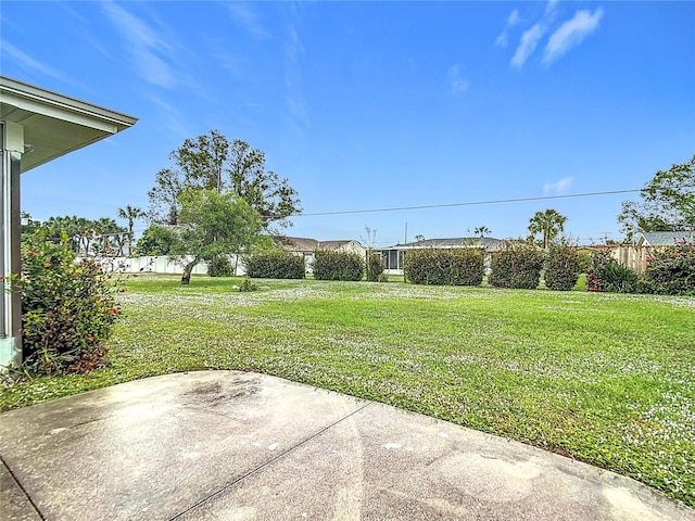 view of yard with a patio area