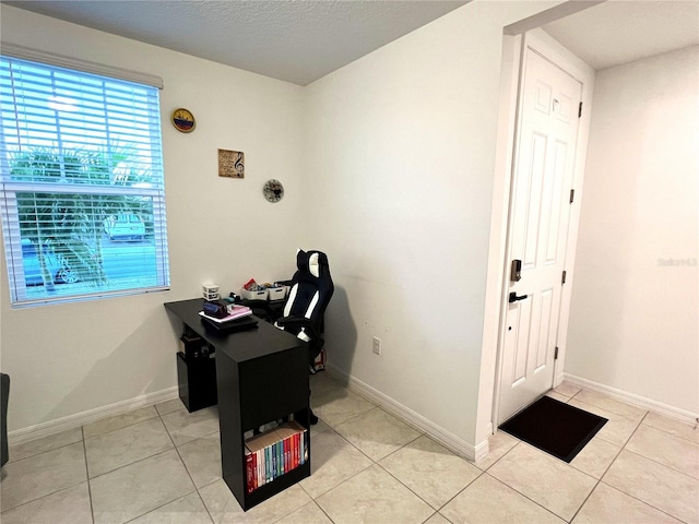 office featuring light tile patterned flooring