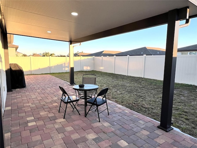 view of patio / terrace with a grill