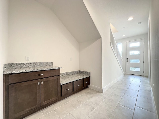 interior space with tile patterned floors