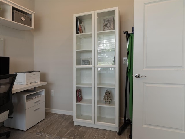 office area featuring dark hardwood / wood-style floors