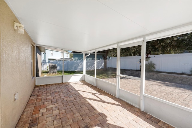 view of unfurnished sunroom