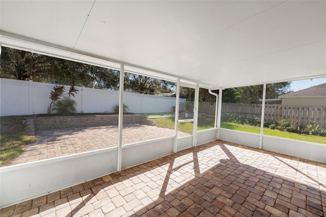 view of unfurnished sunroom