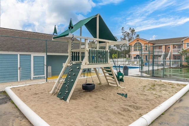 community playground with fence