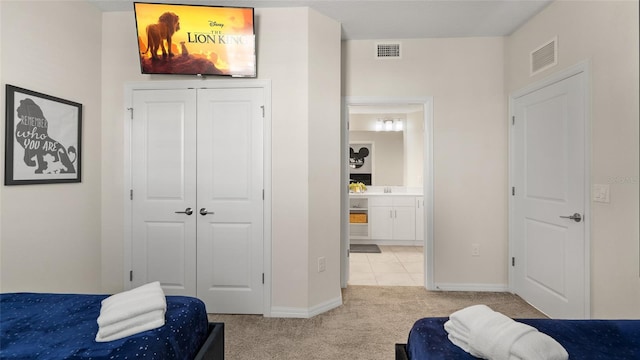 view of carpeted bedroom