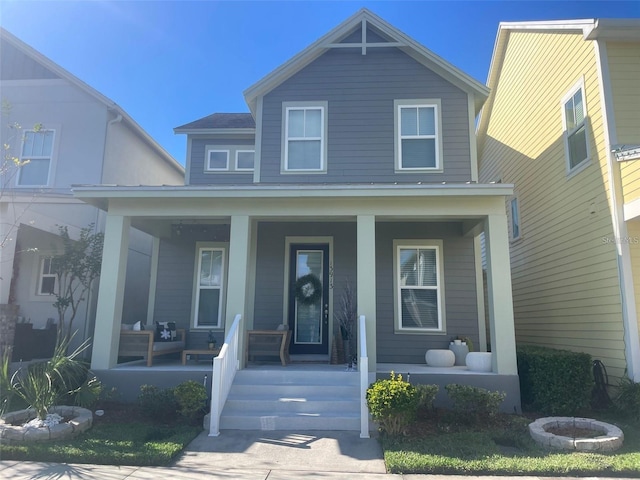 view of front of home with covered porch