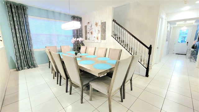 view of tiled dining area